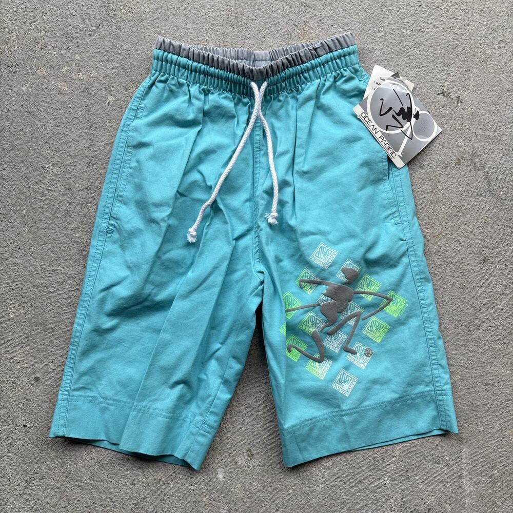 Deadstock Vintage 1980’s OP Ocean Pacific Blue Long Shorts Swim Skate Youth S
